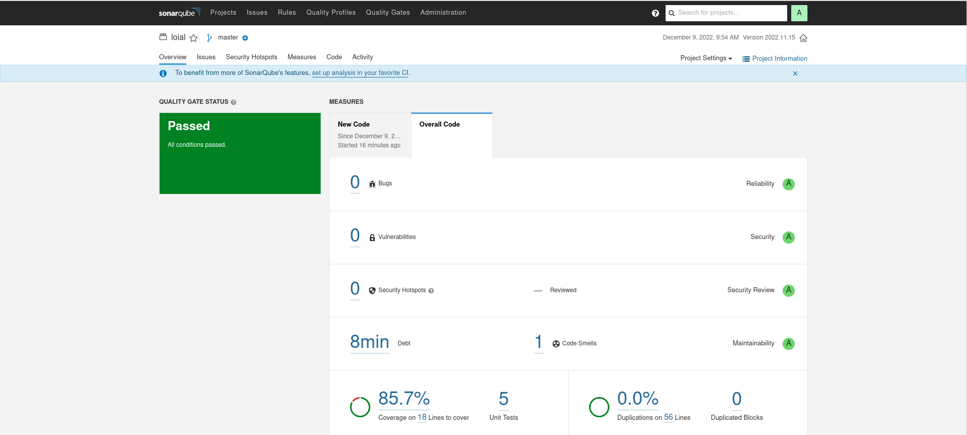 Loial imported into SonarQube